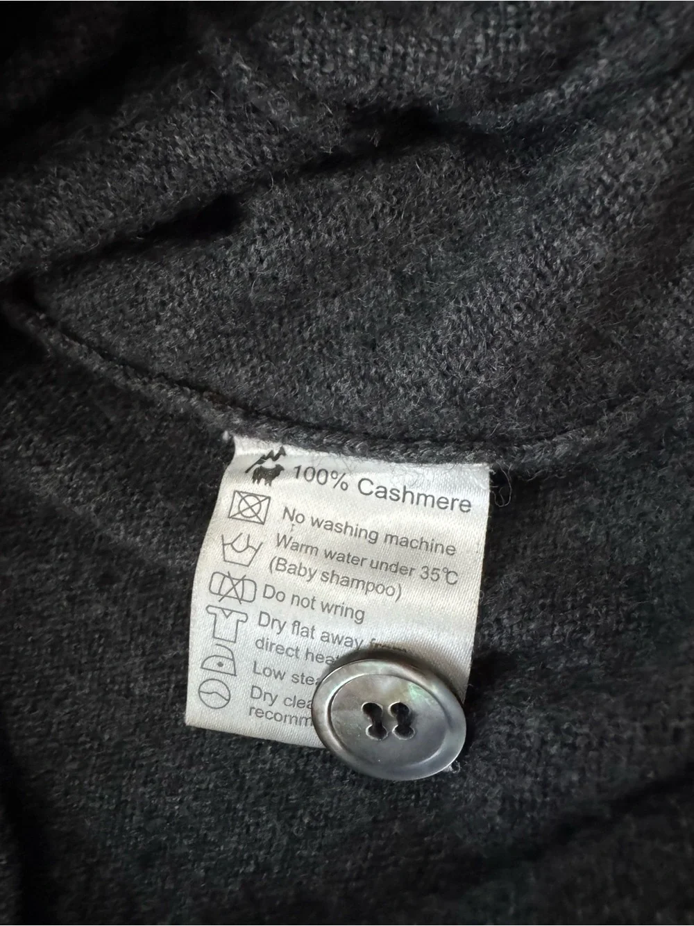 Cashmere Boutique 100% Cashmere Cardigan Sweater Men’s M Gray Button Front